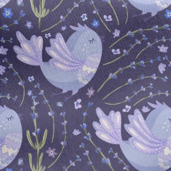 Purple Flowers Surround Purple Jersey Backed Fleece