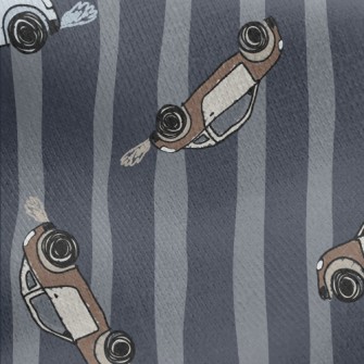 Classic Car In Retro Tones Jersey Backed Fleece