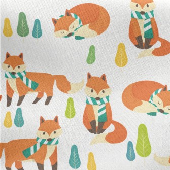 Scarf Fox Ready For Winter Jersey Backed Fleece