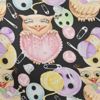 Animals Holding Sewing Supplie Pongee