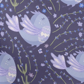 Purple Flowers Surround Purple Pongee