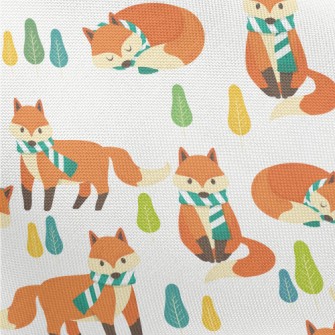 Scarf Fox Ready For Winter Pongee