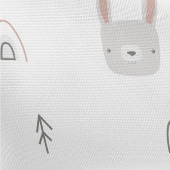 Cute Rabbit In The Woods Pongee