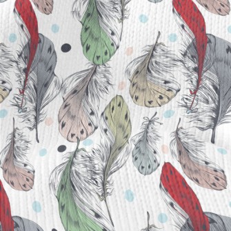 Mysterious Colored Feathers Stretch Jersey