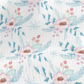 Christmas Flowers In Watercolo Stretch Jersey