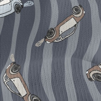 Classic Car In Retro Tones Stretch Jersey
