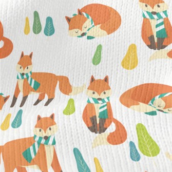 Scarf Fox Ready For Winter Stretch Jersey