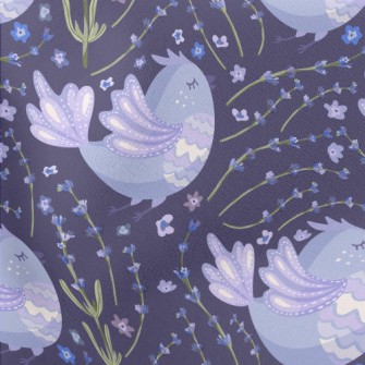 Purple Flowers Surround Purple Lightweight Cotton Poplin