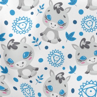 Little Animal Meditating Lightweight Cotton Poplin