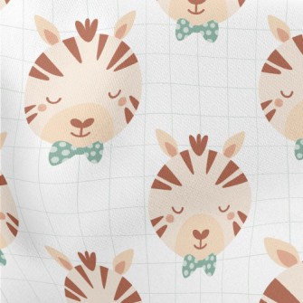 Animal Zebra Wearing A Bow Tie Lightweight Cotton Poplin