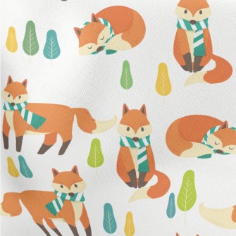 Scarf Fox Ready For Winter Lightweight Cotton Poplin