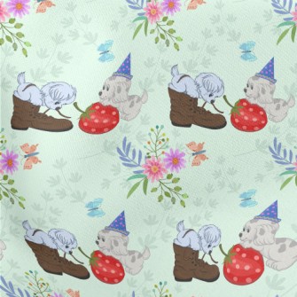 Two Naughty Dogs Playing With  Lightweight Cotton Poplin