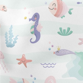 Happy Creatures Living On The  Lightweight Cotton Poplin