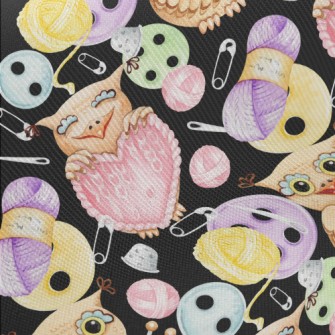 Animals Holding Sewing Supplie Midweight Cotton Poplin