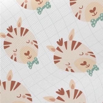 Animal Zebra Wearing A Bow Tie Midweight Cotton Poplin