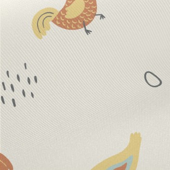 Chicken Who Lives Every Day Se Midweight Cotton Poplin