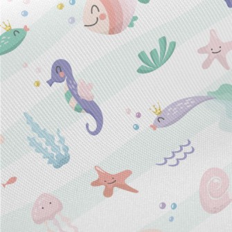 Happy Creatures Living On The  Midweight Cotton Poplin