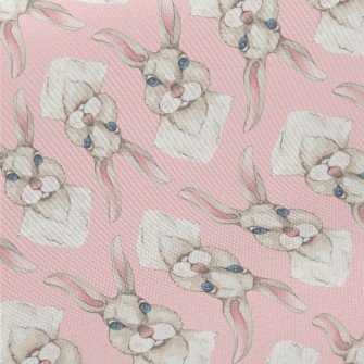 Blue-eyed Rabbit In Watercolor Midweight Cotton Poplin