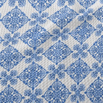 Gorgeous Blue Pattern Birdseye Piqué