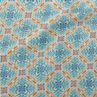 Beautiful Blue Flowers Birdseye Piqué