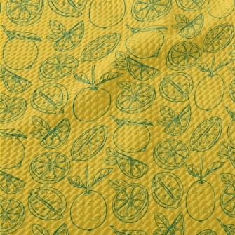 Hand Drawn Lemon Birdseye Piqué