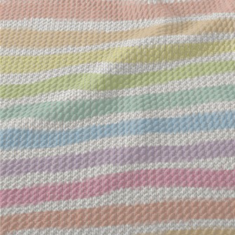 Rainbow Faux Knit Pattern Birdseye Piqué