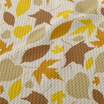 Colorful Fallen Leaves Silhoue Birdseye Piqué