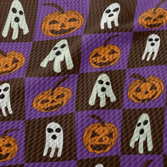 Plaid Ghost Pumpkin Birdseye Piqué