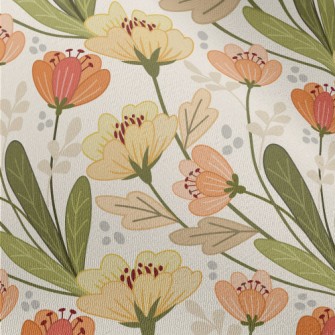 Retro Floral Pattern Chiffon