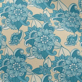 Gorgeous Blue Flowers Chiffon