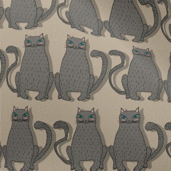 Hand Drawn Blue Eyed Cat Chiffon