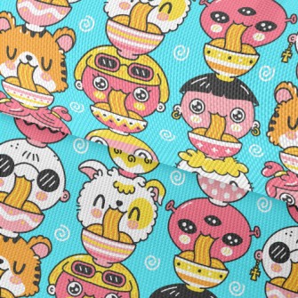 Cute Doll Eating Ramen Waterproof Oxford