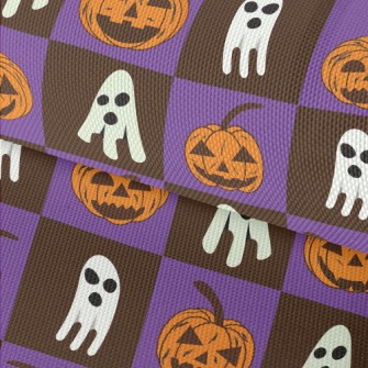 Plaid Ghost Pumpkin Waterproof Oxford