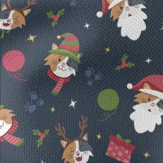 Calico Cat Celebrates Christma Waterproof Canvas