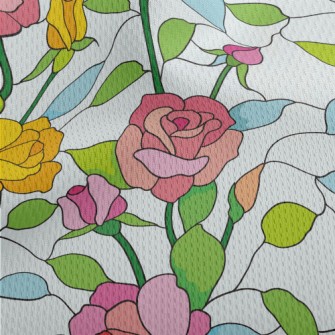 Rose Window Glass Athletic Mesh Flat Back