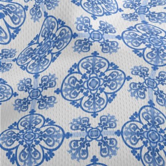 Gorgeous Blue Pattern Athletic Mesh Flat Back
