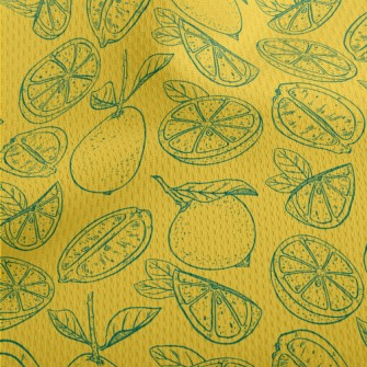 Hand Drawn Lemon Athletic Mesh Flat Back