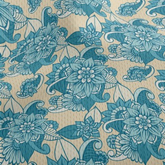 Gorgeous Blue Flowers Athletic Mesh Flat Back