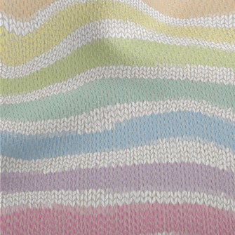 Rainbow Faux Knit Pattern Athletic Mesh Flat Back