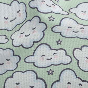 Cute Smiling Clouds Athletic Mesh Flat Back