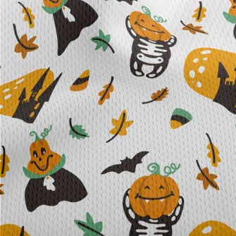 Cute Halloween Pumpkin Athletic Mesh Flat Back