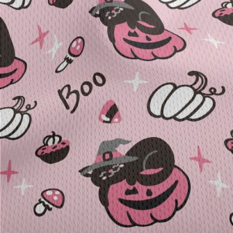 Black Cat And Pumpkin Athletic Mesh Flat Back