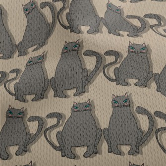 Hand Drawn Blue Eyed Cat Athletic Mesh Flat Back