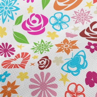 Colorful Floral Pattern Performance Linen