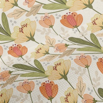 Retro Floral Pattern Performance Linen