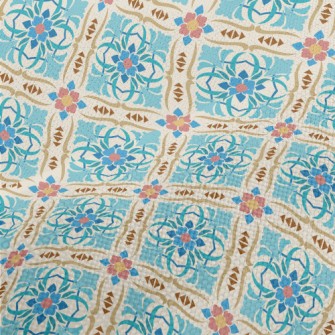 Beautiful Blue Flowers Performance Linen
