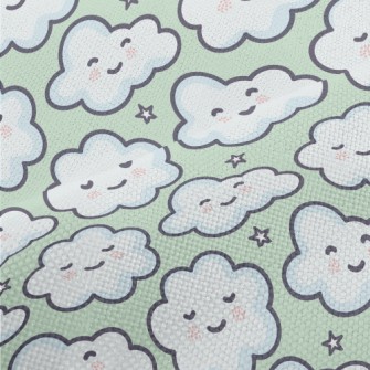 Cute Smiling Clouds Performance Linen