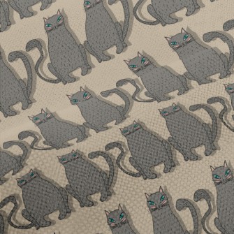 Hand Drawn Blue Eyed Cat Performance Linen