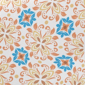 Retro Colored Flowers Twill