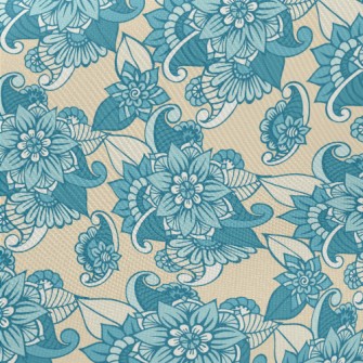 Gorgeous Blue Flowers Twill